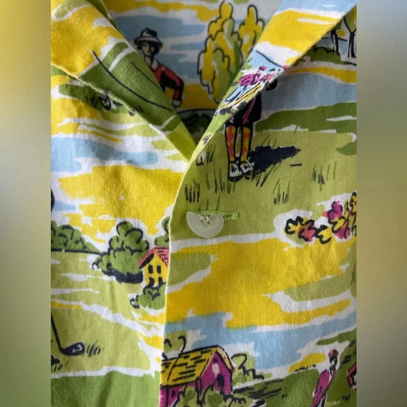 Vintage Nick and Nora 100% Cotton Nightgown Rare Print Golfers Women’s S/M PJs - Picture 5 of 12